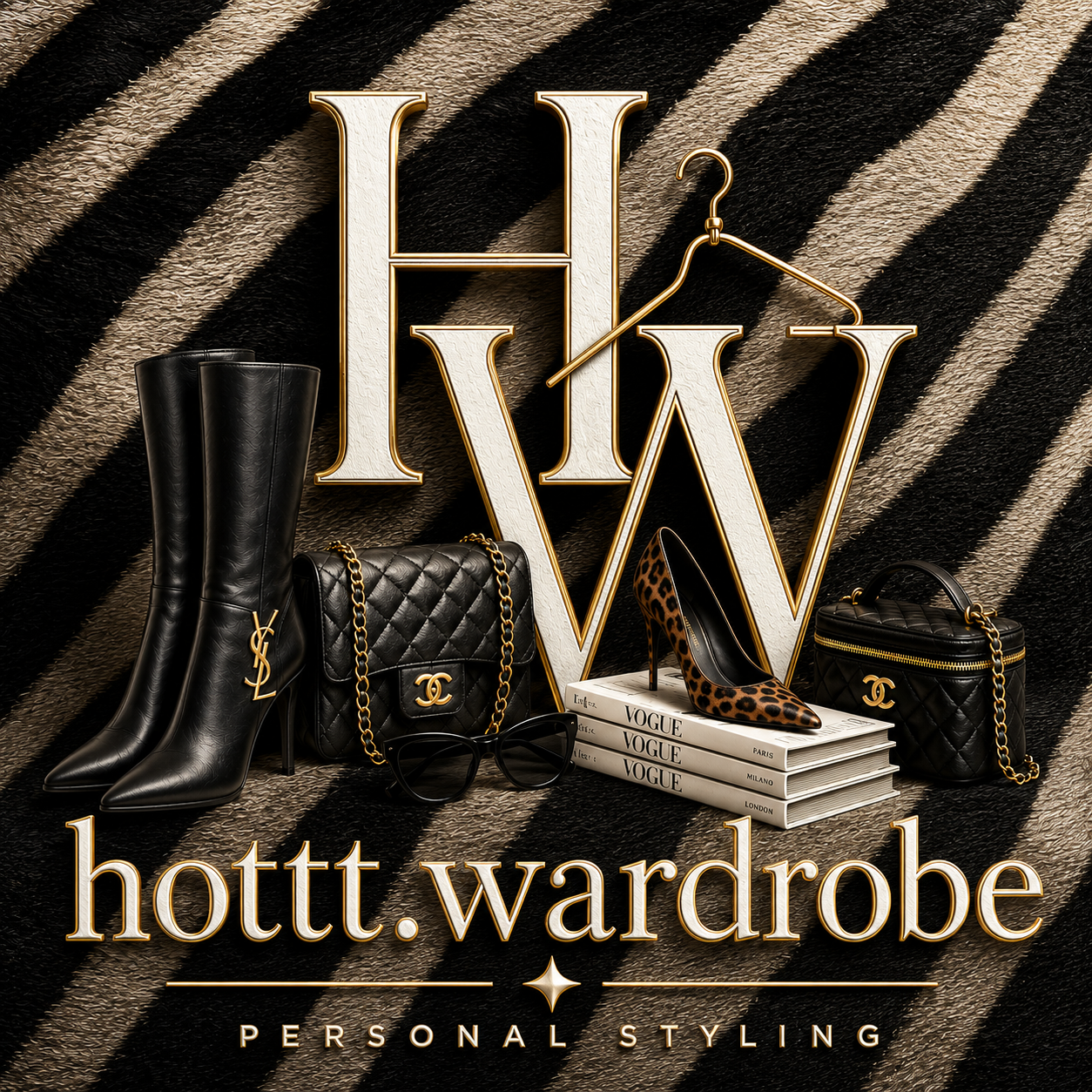zebra print hottt.wardrobe logo artwork